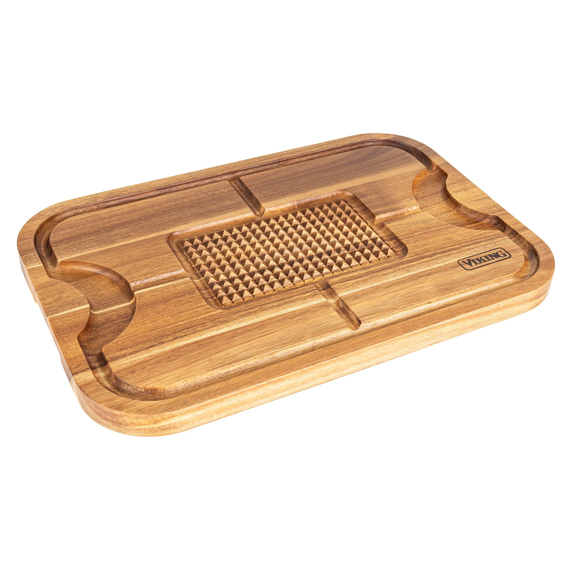 Viking Acacia Wood Cutting Board with 3-Piece Stainless Steel Carving Set - Image 4