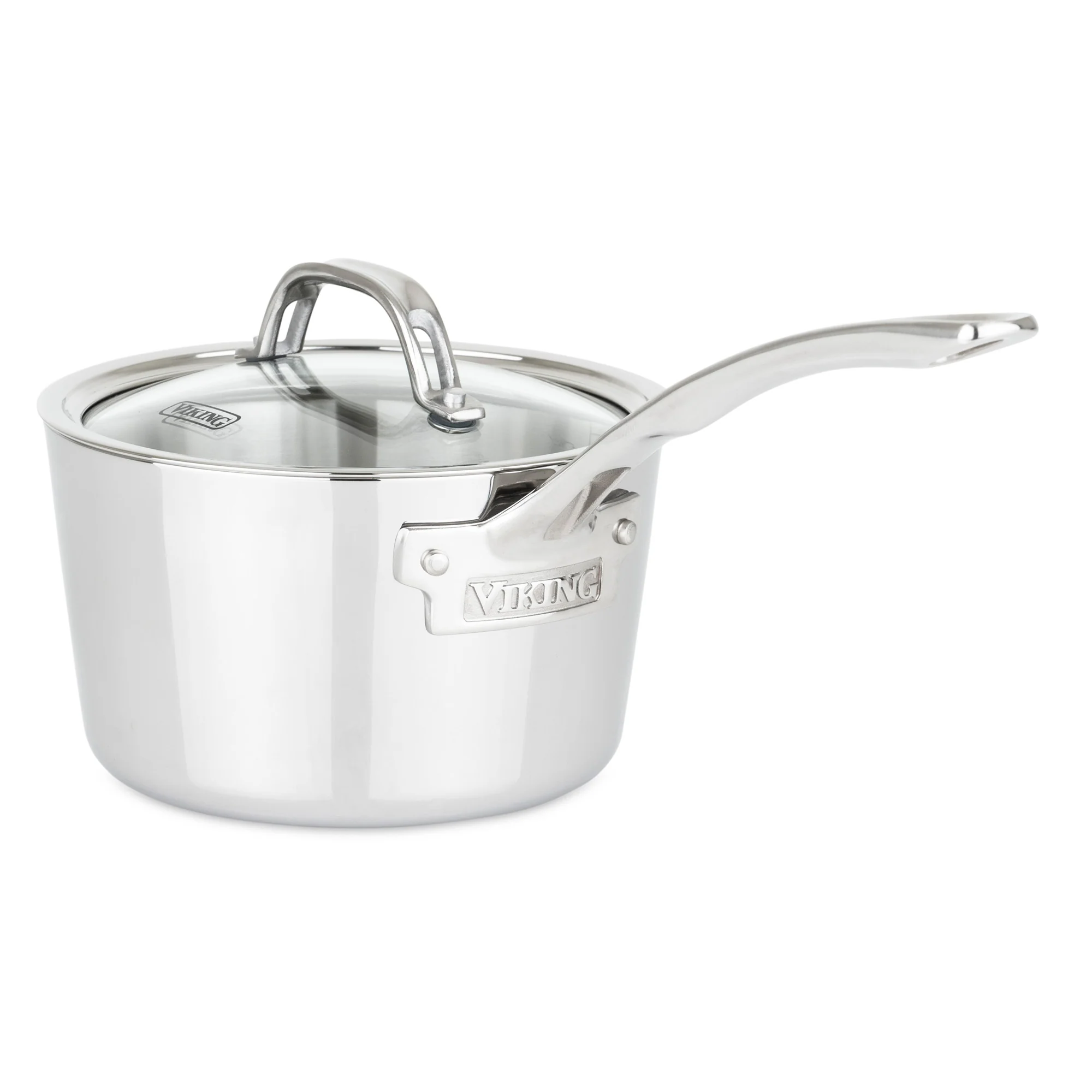 Viking Contemporary 3-Ply Stainless Steel 10-Piece Cookware Set with Glass Lids - Image 4