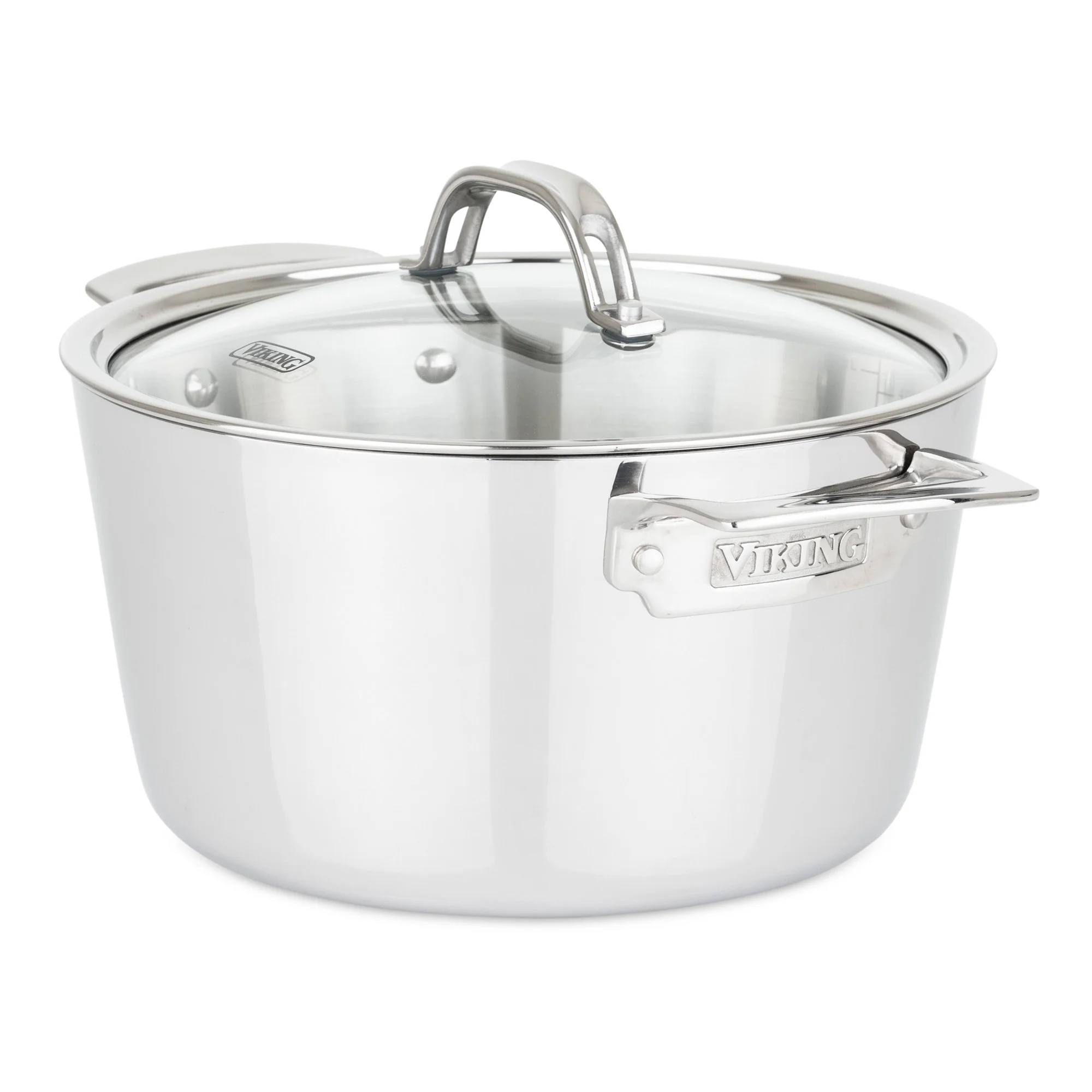 Viking Contemporary 3-Ply Stainless Steel 12-Piece Cookware Set with Glass Lids - Image 5