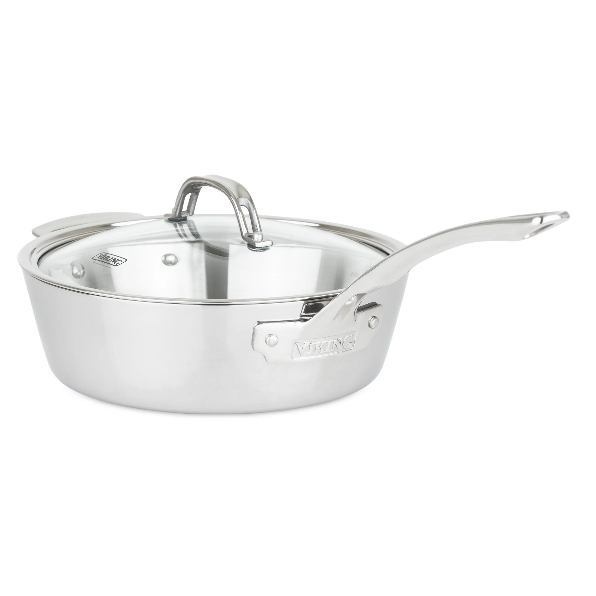 Viking Contemporary 3-Ply Stainless Steel 12-Piece Cookware Set with Glass Lids - Image 6