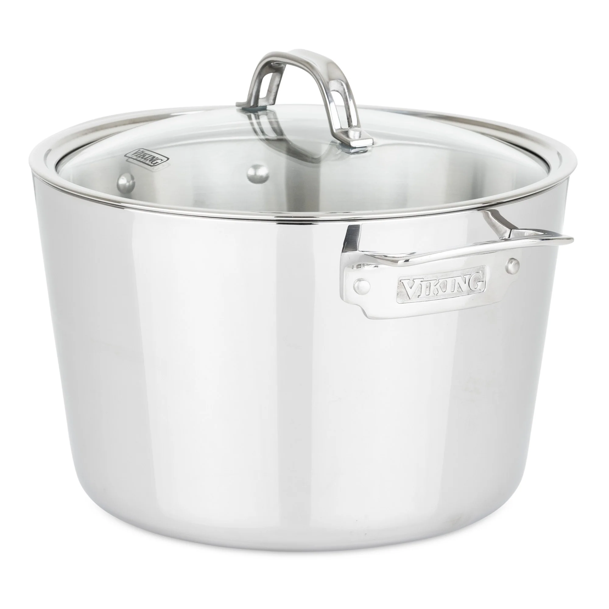 Viking Contemporary 3-Ply Stainless Steel 7-Piece Cookware Set with Glass Lids - Image 4