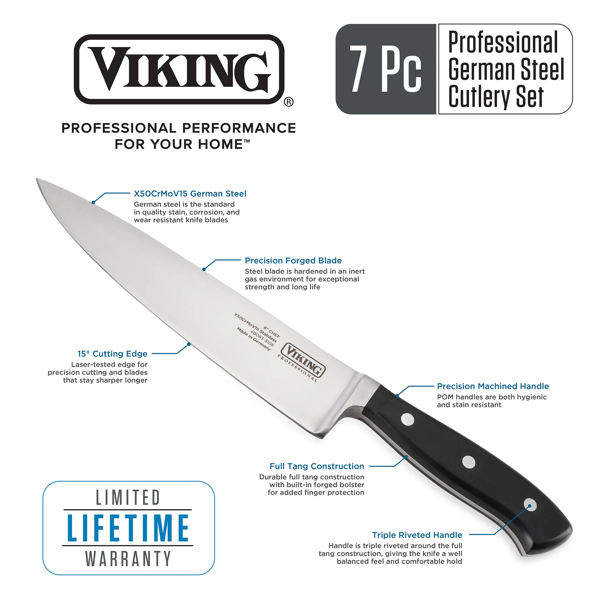 Viking Professional 8-Inch Chef's Knife - Image 3